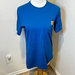 Carhartt Force Relaxed Fit Mens Blue T Shirt Pocket Tee Size S